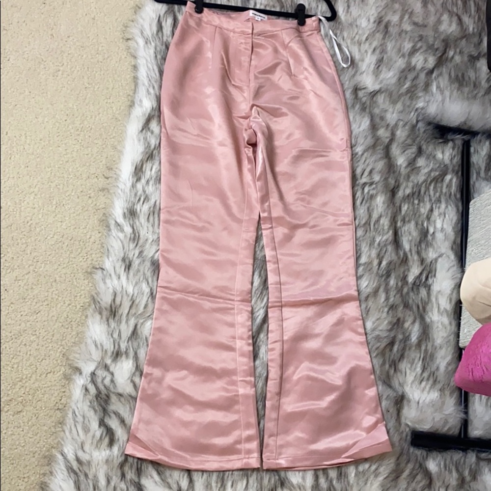 Superdown revolve pink satin pants S